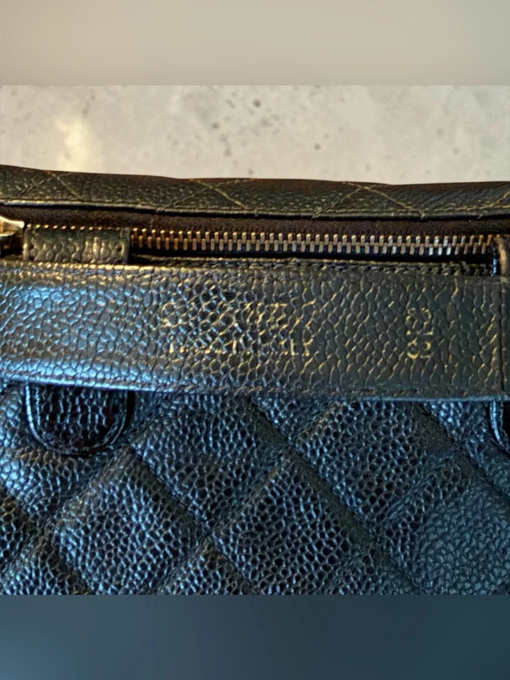 CHANEL Vintage Black Quilted Caviar Leather Waist Belt Bag | Gold Hardware